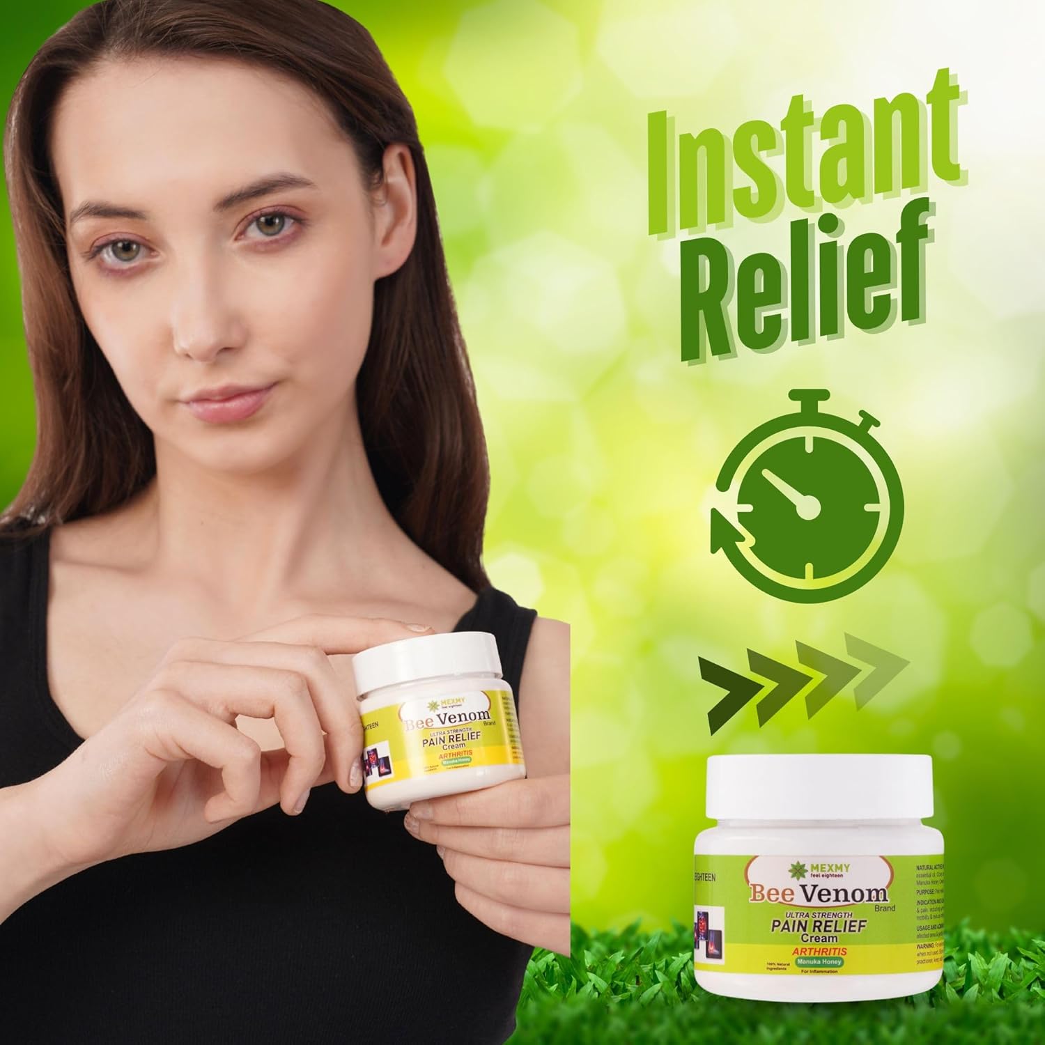 Bee Venom Pain Relief Cream | Joint and Bone Healing Cream | Natural Bee Venom Formula for Arthritis and Muscle Pain Relief