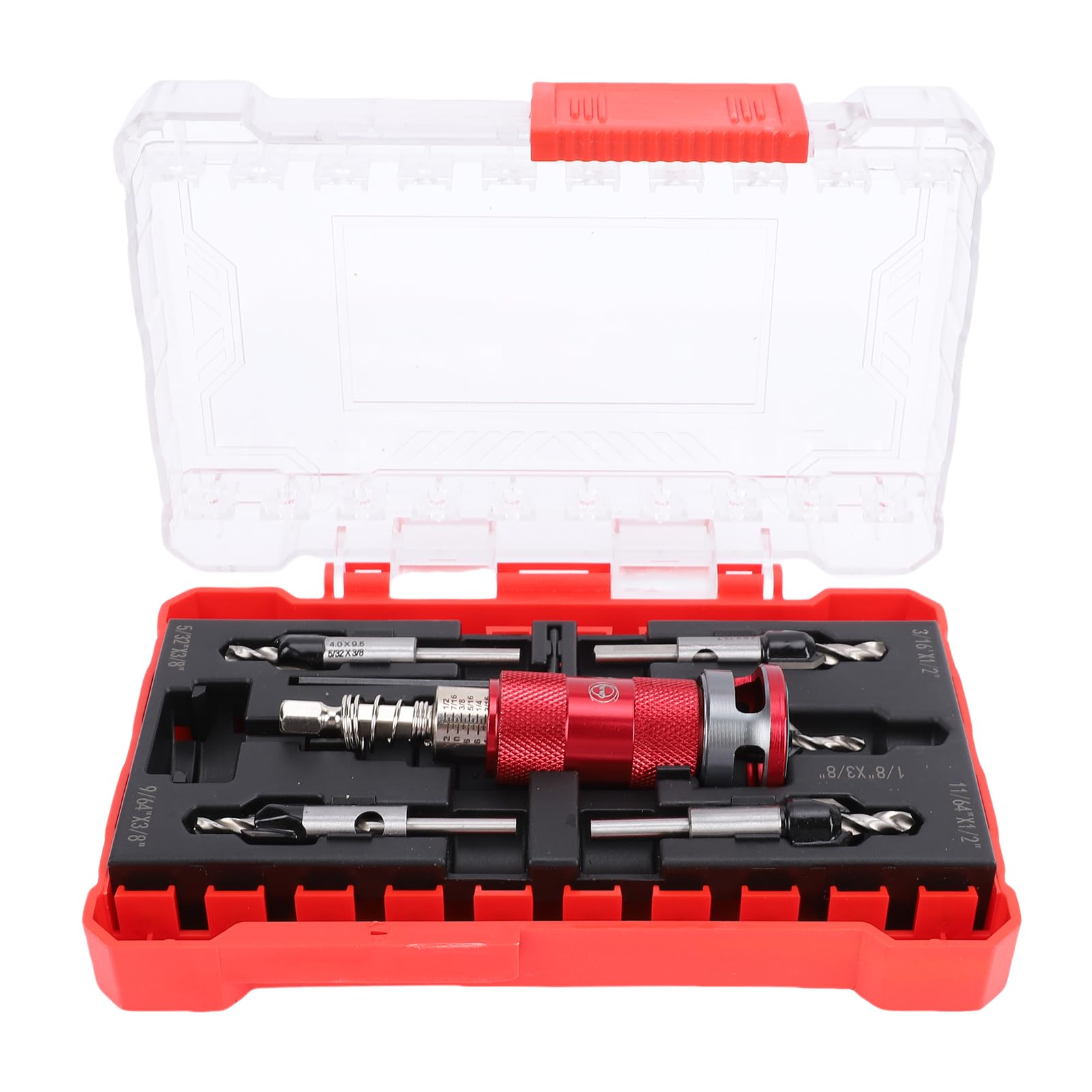 Countersink Drill Bit Set, Adjustable Depth Hex Shank HSS M2 Tapered Bits