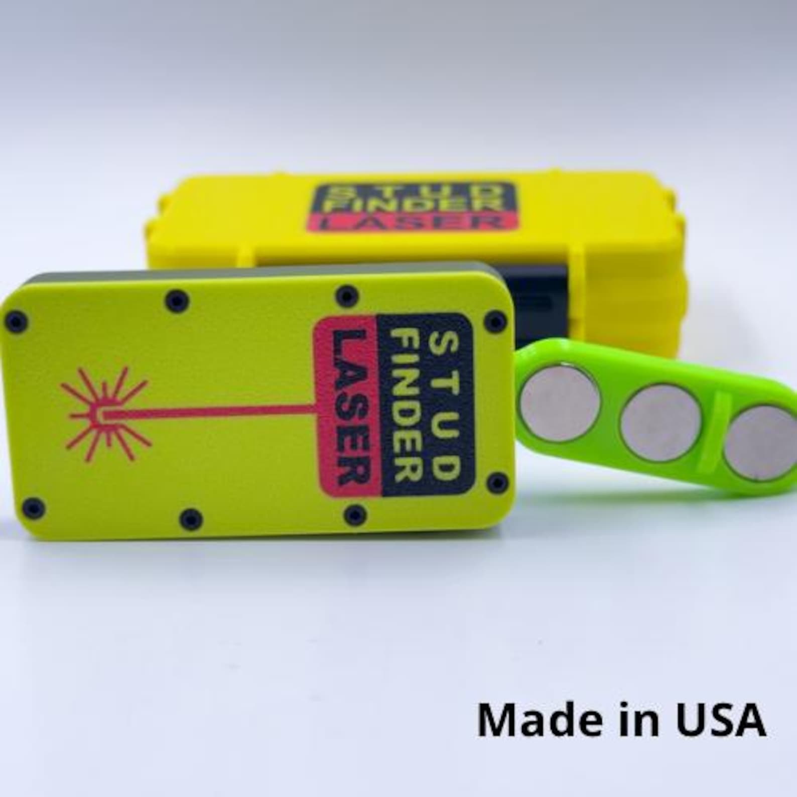 Magnetic stud finder with Red laser or Green laser. Tools and equipments for carpenter.