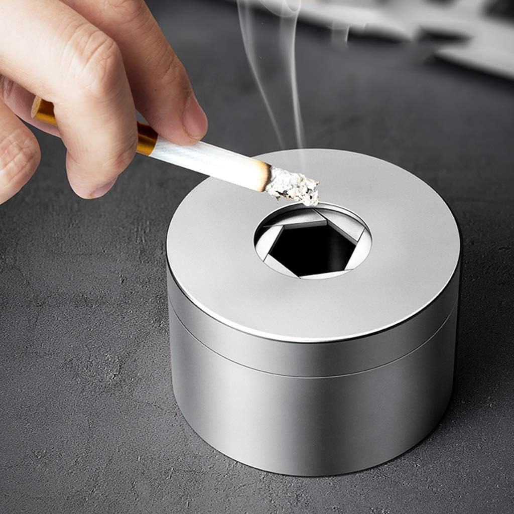 Silver Ash Tray, Portable Ash Tray, Windproof Ash Tray for Outdoor Or Indoor Use