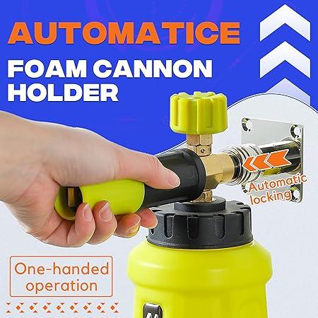 Foam Cannon Holder with Self-Locking Mechanism