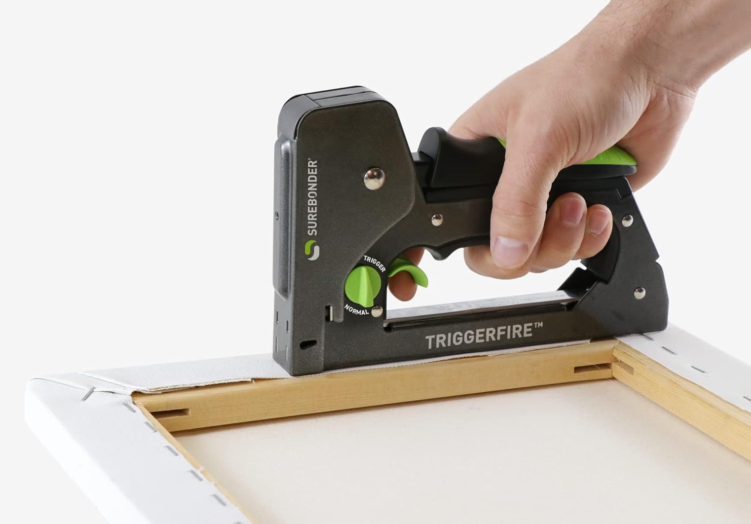 Heavy Duty Narrow Crown Staple Gun with Trigger Mode Useful Tool for Upholstery, DIY, Wood