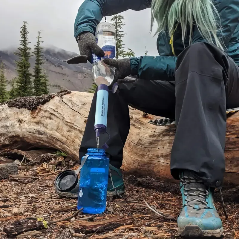 Membrane Solutions/WAKIWAKI Water Filter Straw Portable Survival Filtering System for Drinking, Hiking, Camping, and Emergency Preparedness