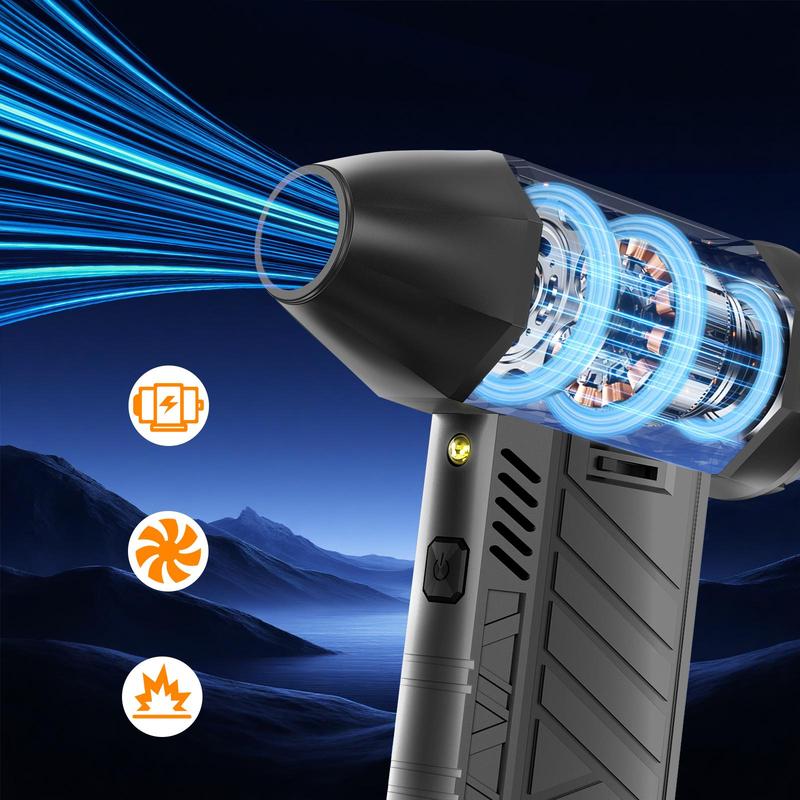 Electric Compressed Air Duster - 15,0000 RPM Rechargeable Cordless Turbo Blower, Portable Air Blower Gun for Cars, PC, Keyboard, Home & Outdoor Dust Cleaning (Replaces Compressed Air Cans)
