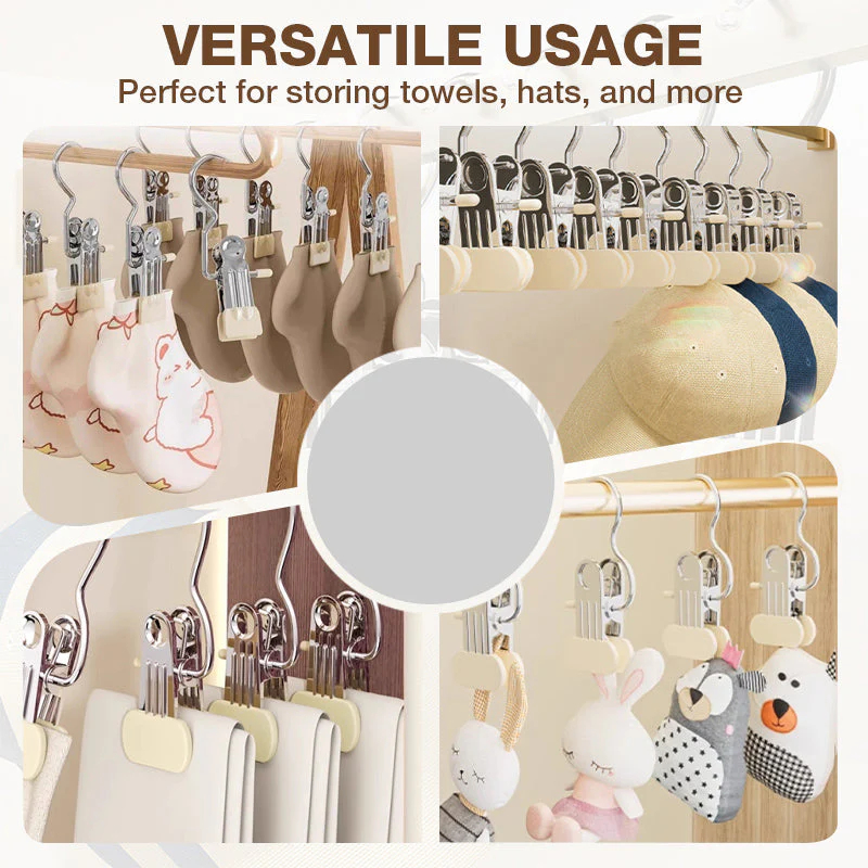 👔🧺 Multifunctional Drying Rack Hangers with Clips - Powerful, Non-Slip Rubber Coating & Durable Stainless Steel (Ideal for Washing Machine & Storage)