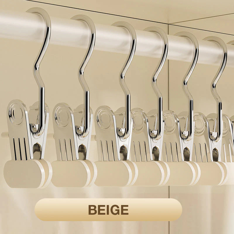 👔🧺 Multifunctional Drying Rack Hangers with Clips - Powerful, Non-Slip Rubber Coating & Durable Stainless Steel (Ideal for Washing Machine & Storage)