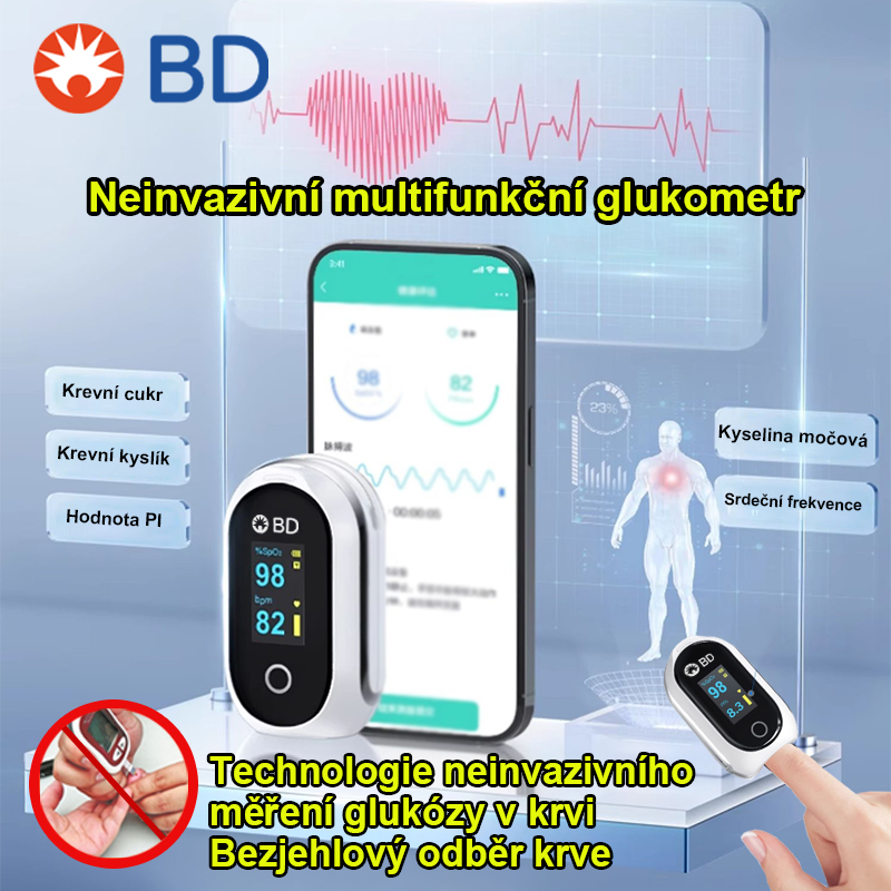  První multifunkční neinvazivní glukometr společnosti BD【Krevní cukr, krevní kyslík, kyselina močová】