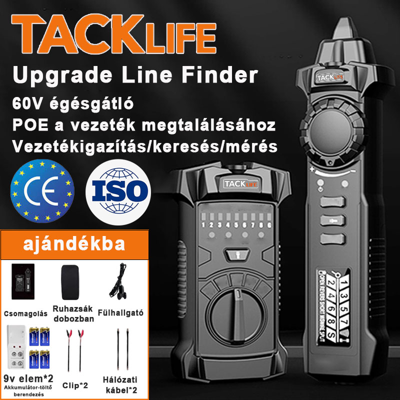  TACKLIFE multifunkcionális kábelhiba érzékelő