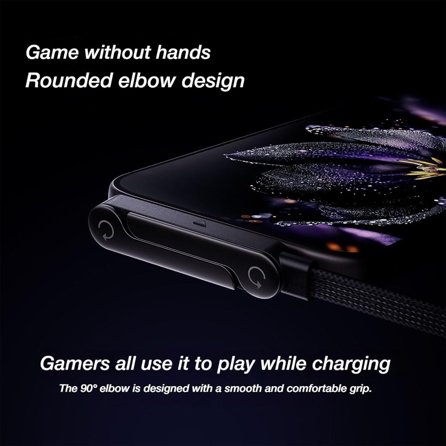 Sideways Phone Charger, 2-in-1 Invisible Holder Charger Cable