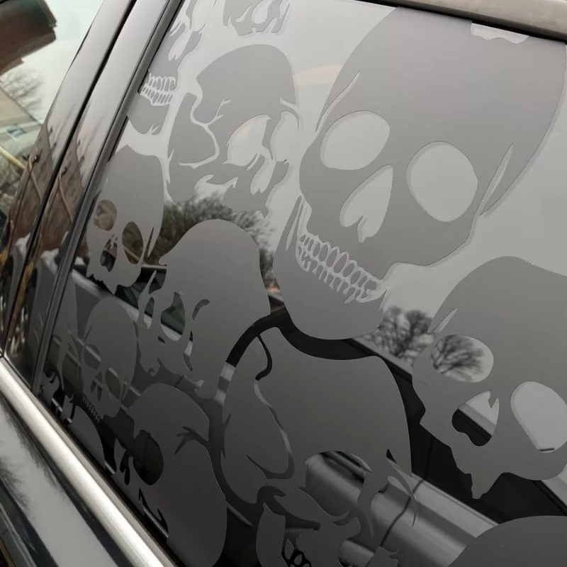 Custom Car Window Full Coverage Skull Decal
