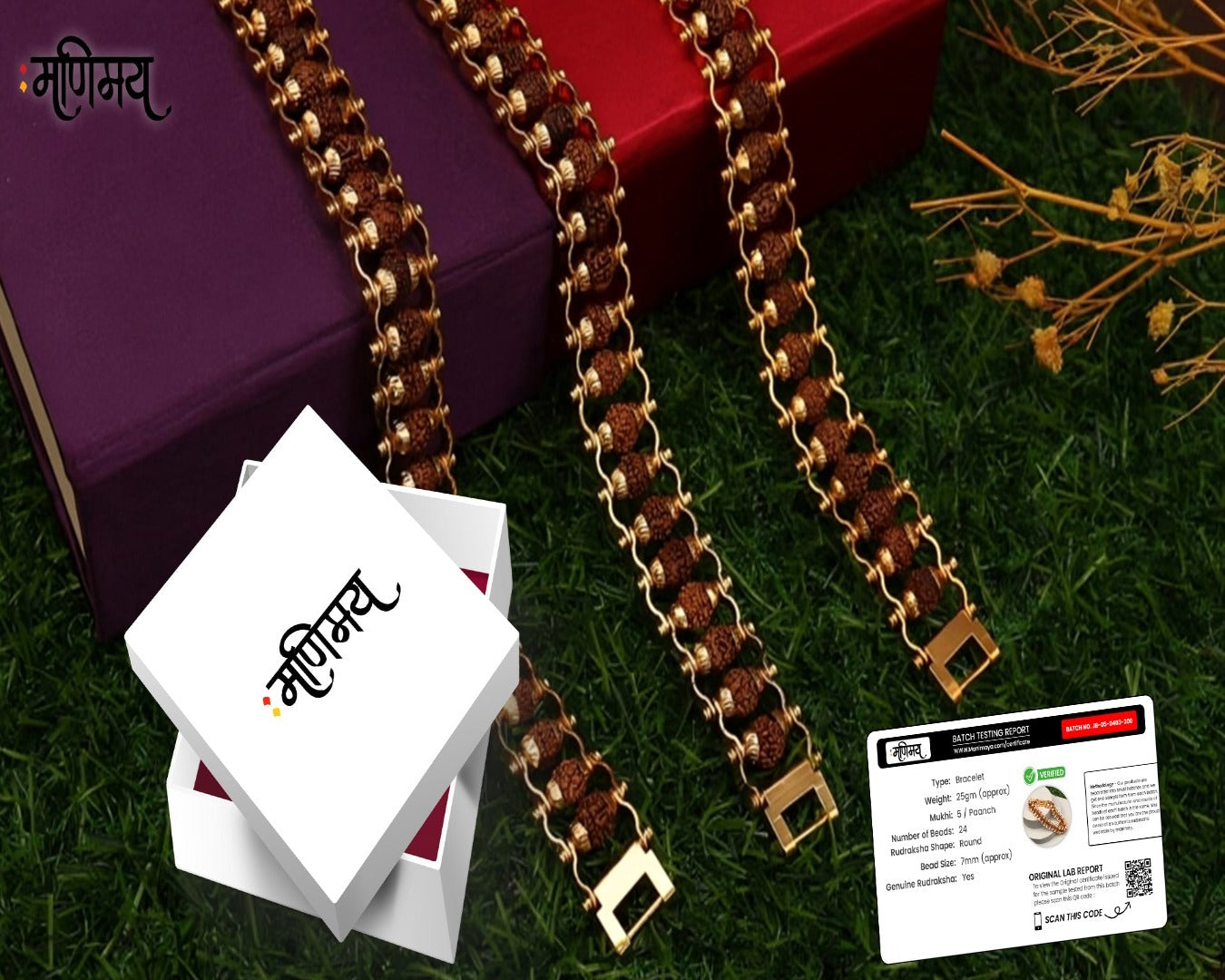 Gold Plated Divine Aura Rudraksha Bracelet