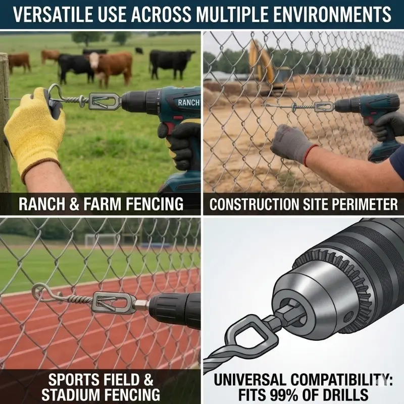 🔩 Heavy-Duty Wire Twister Tool for Drill ⚙️, High-Carbon Steel Rebar Tie Wire Twisting Bit, Fast Wire Tying Attachment for Construction 🏗️, Fencing 🚧, and Gardening 🌱