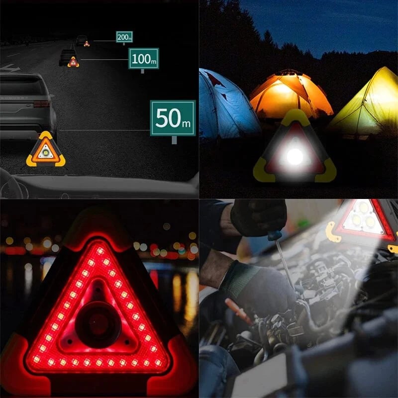 💥2-IN-1 Solar Emergency Triangular Roadside Warning Light🚨
