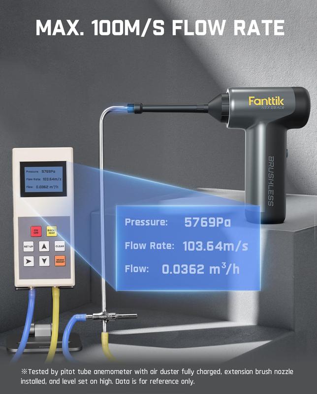 Fanttik B8 Ace Electric Air Duster with 110,000 RPM Brushless Motor and 100 m/s Max Blowing Speed Portable Blower Springtok