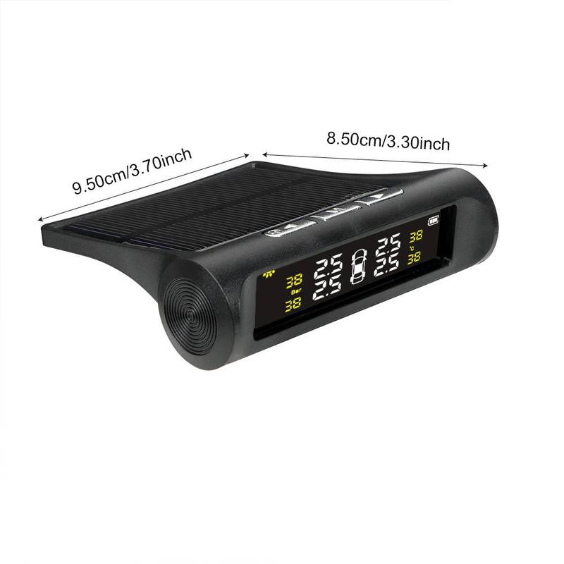 Product Introduction of Solar Power Car Tire Pressure Monitoring Tool for Fall, TPMS Tire Pressure Monitoring System, Wireless TPMS Monitor, Digital Display Tire Pressure Gauge with Replacement Valves, Car Repair Tools, Tire Inspection Tools 12