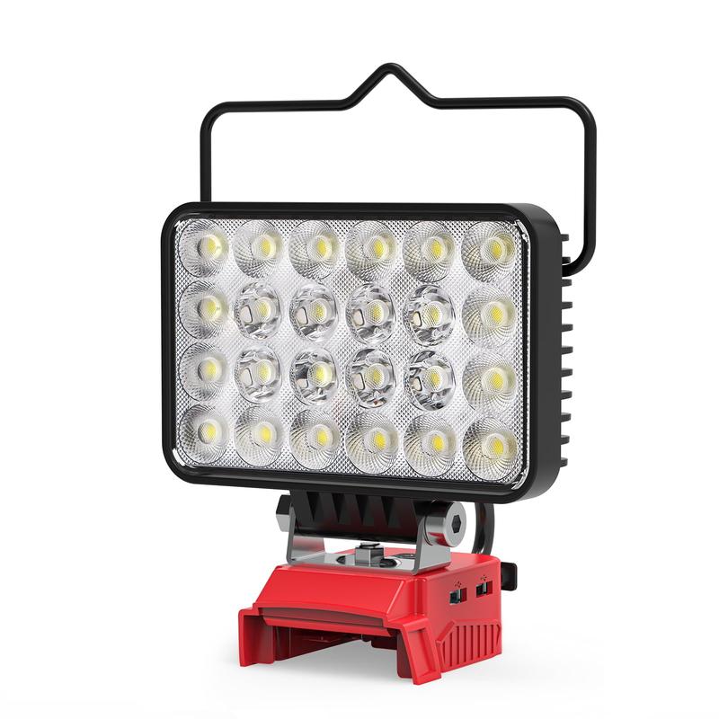 Azocek 72W Upgraded Cordless LED Work Light, Compatible with Milwaukee 18V Battery, 7200 Lumens, Dual USB & Type-C Fast Charging, Essential for Camping, Emergency Repairs, and Job Site Lighting [Battery Not Included]