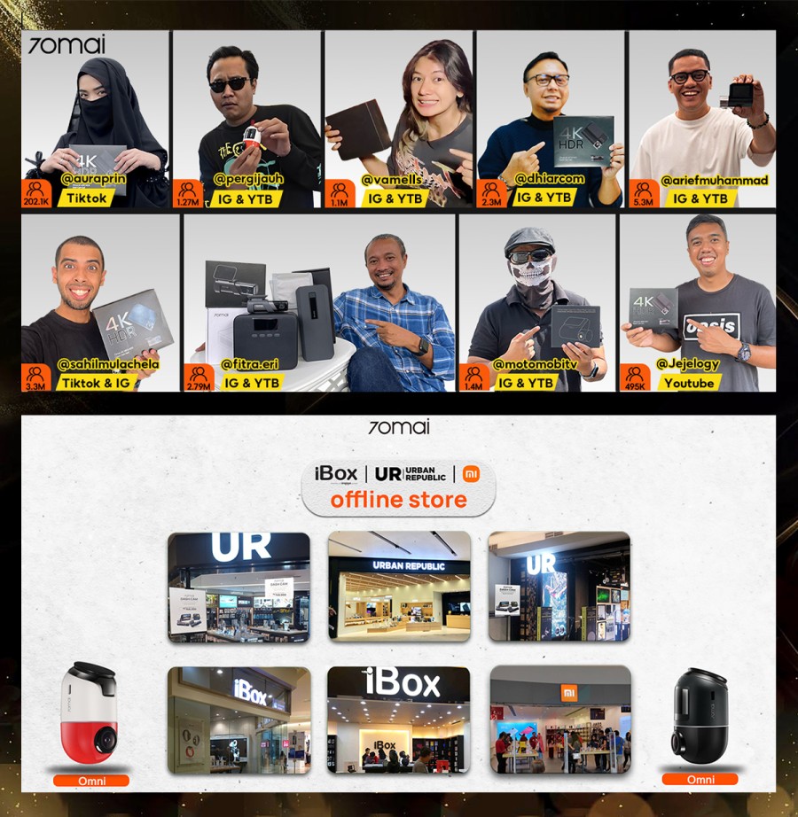 70mai Dash Cam Omni X200 360° Full View 4G Connect HD 1080P FOV 140° - Hitam+4G Kit, Built-in 64G