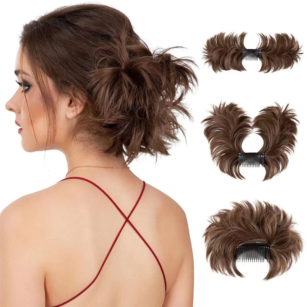 Messy Bun Hair Piece Side Comb Clip in Hair Bun Hairpiece
