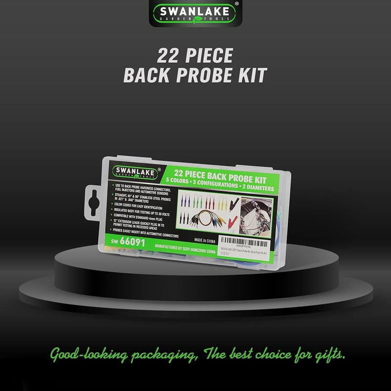 SWANLAKE 22PCS Back Probe Kit, Back Probe Pin Kit hand tool accessory impact coupler tool kit cool mechanic