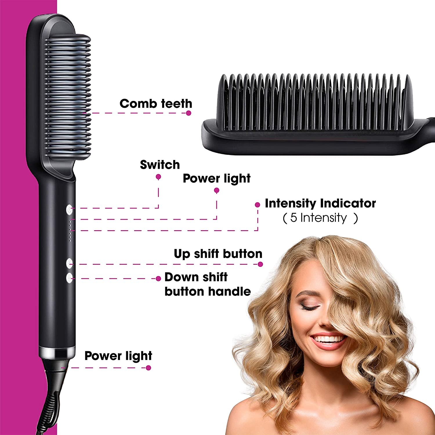 💖Mother's Day Gift💖Negative Ion Hair Straightener Styling Comb