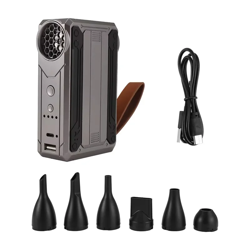 💖Mini portable blower with LED light suitable for outdoor, barbecue, car cleaning, carpentry