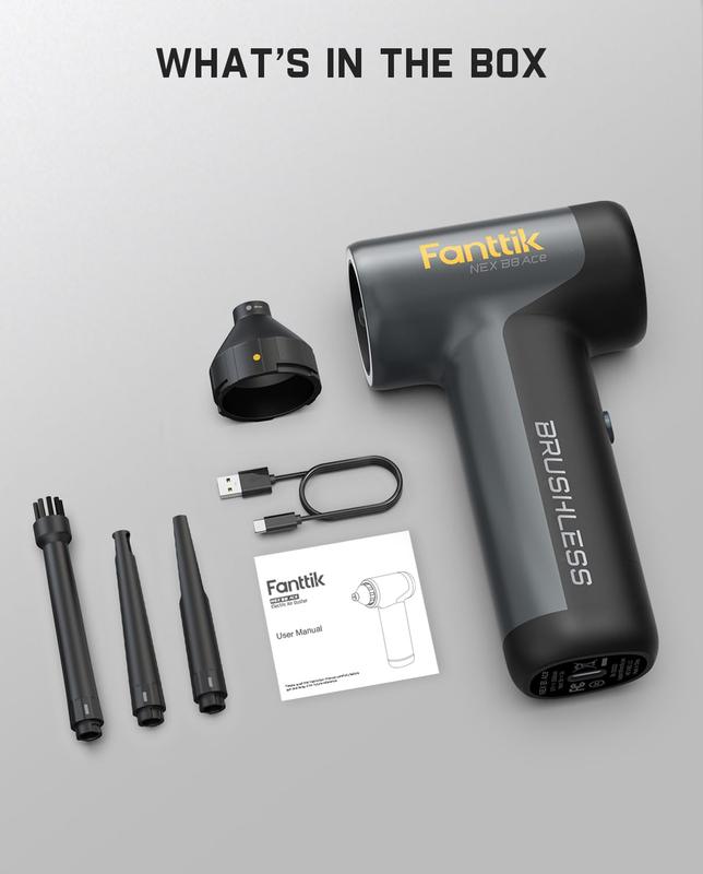 Fanttik B8 Ace Electric Air Duster with 110,000 RPM Brushless Motor and 100 m/s Max Blowing Speed Portable Blower Springtok