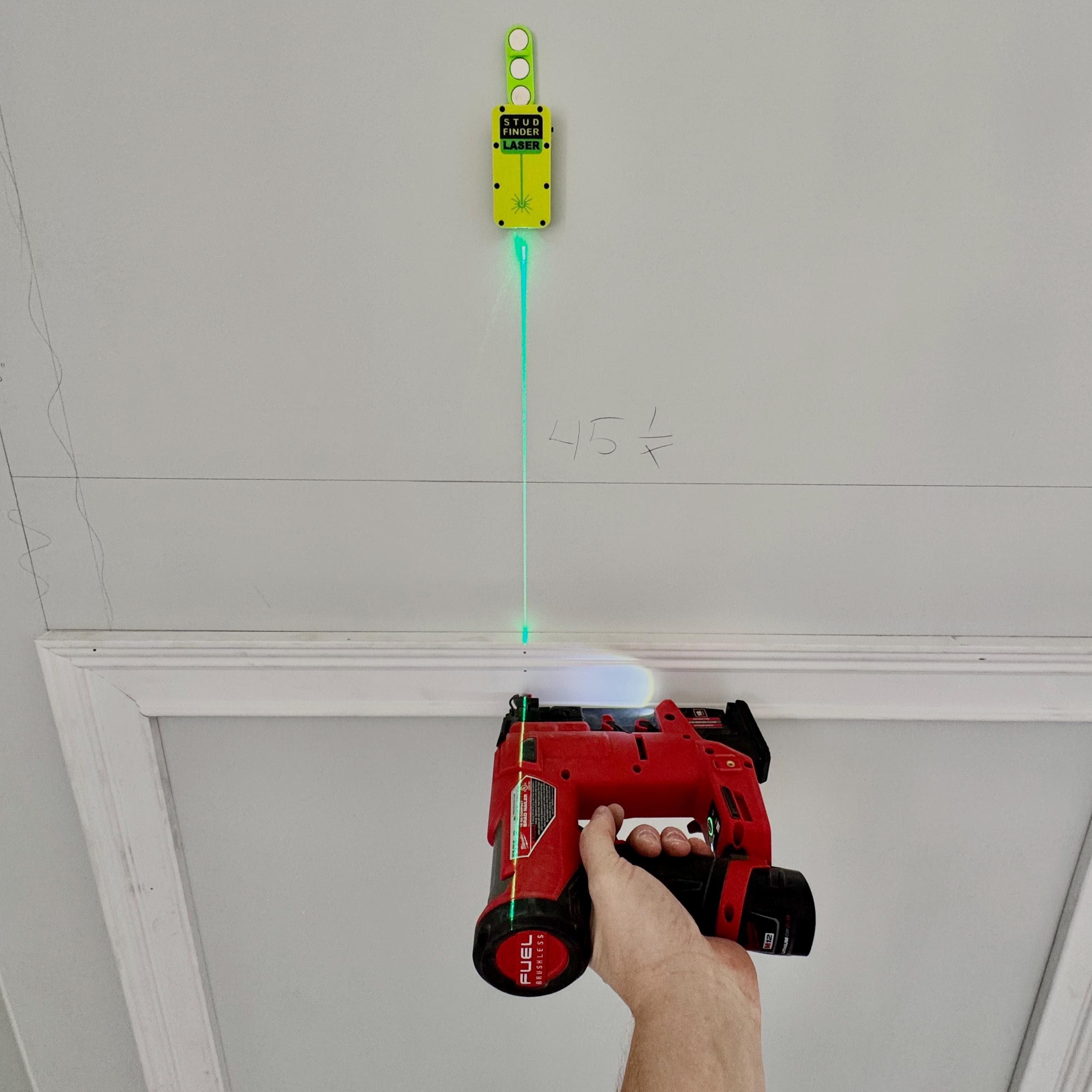 Magnetic stud finder with Red laser or Green laser. Tools and equipments for carpenter.