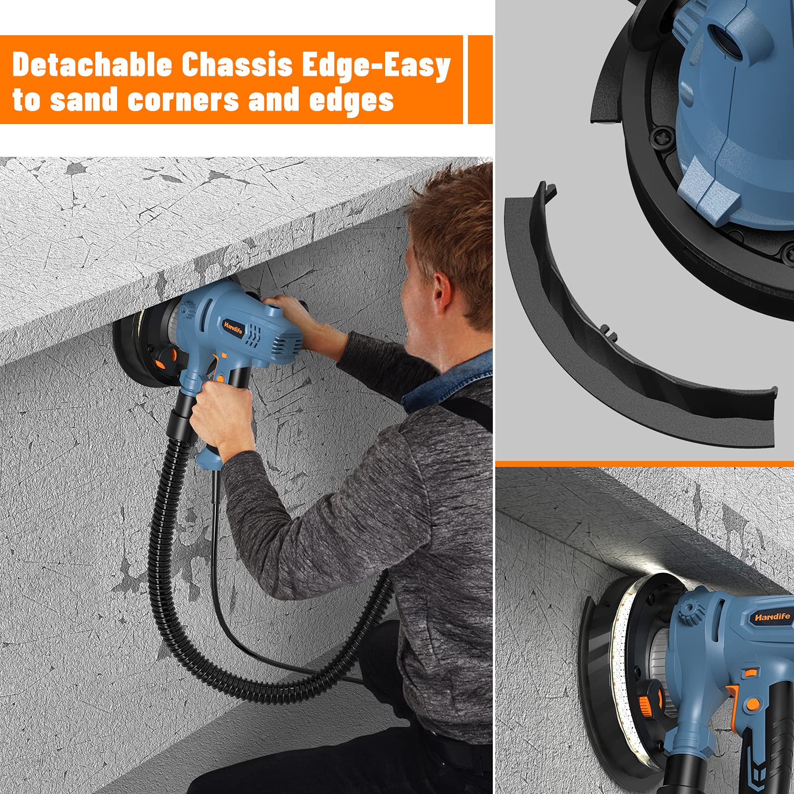 Handife Handheld Drywall Sander 7A 800W Electric Sander for Drywall 5 