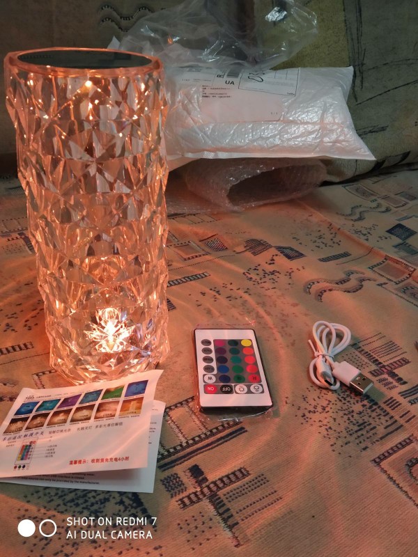 Crystal Diamond Lamp - 16 RGB Colors