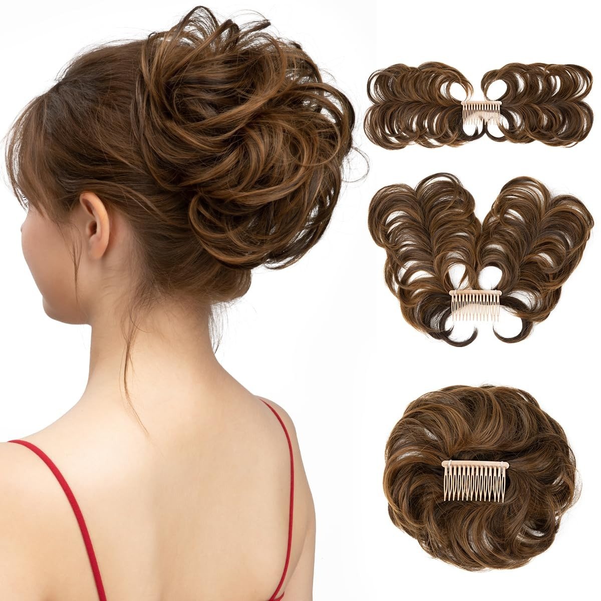 Messy Bun Hair Piece Side Comb Clip in Hair Bun Hairpiece