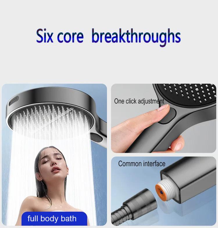 BOZIWA Shower Head Hose&Bracket,Shower Head Set With 1.5m Hose,Bathroom Shower Equipment