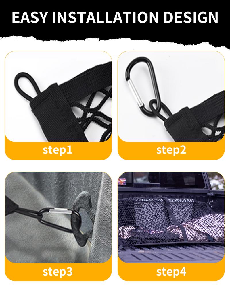 Product Introduction of Highly Elastic Cargo Net, Simple Truck Bed Cargo Mesh Organizer, Ideal for ATV, SUV, UTV, Truck and Boat Use - OYAGU 7