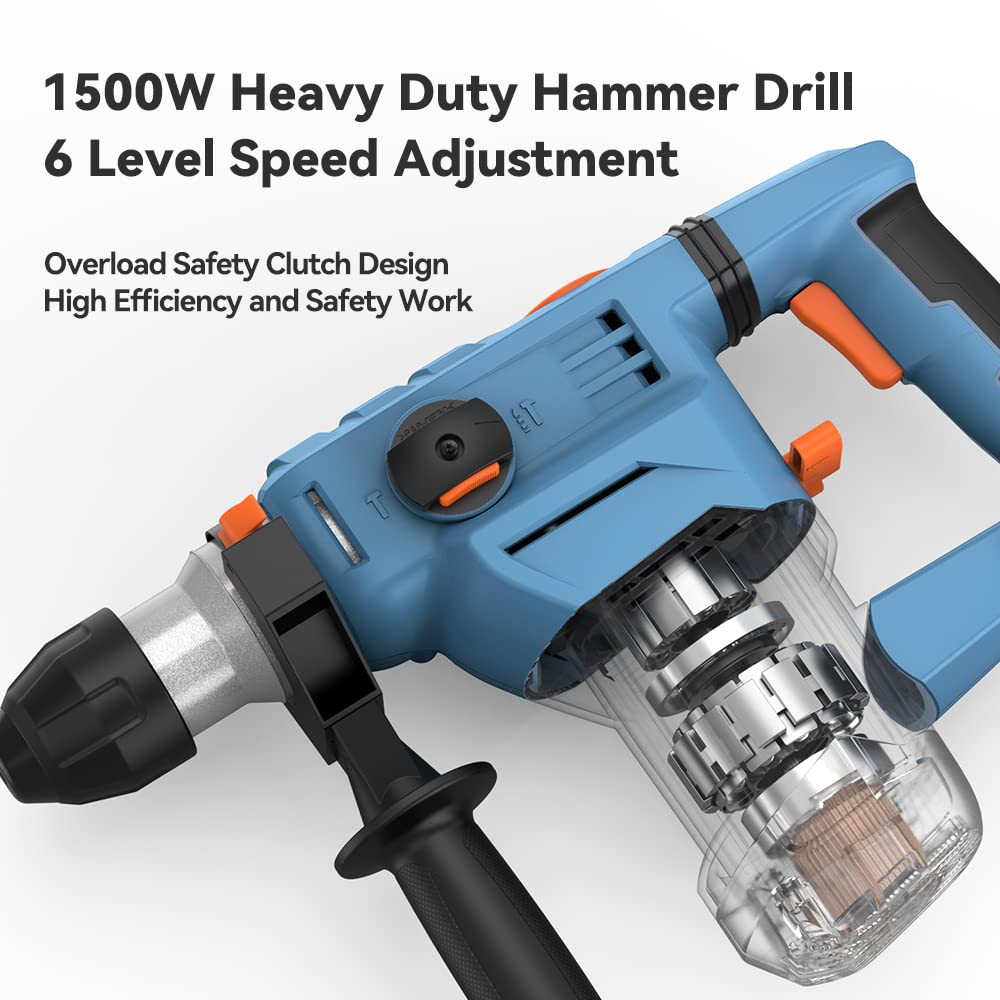 Rotary Hammer Drill Handife 12.5 Amp 1500W Heavy Duty Hammer