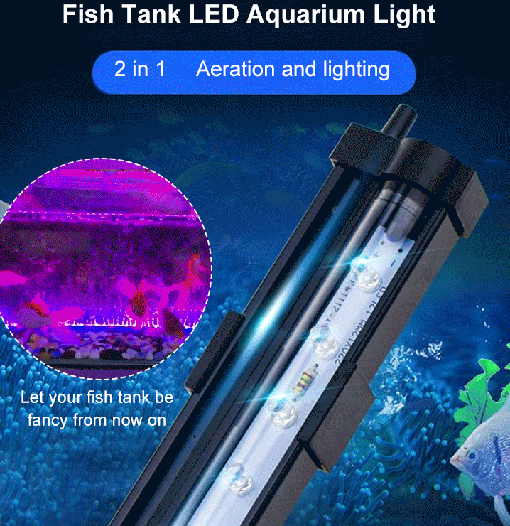 Colorful LED aquarium lights, color changing bubble lights