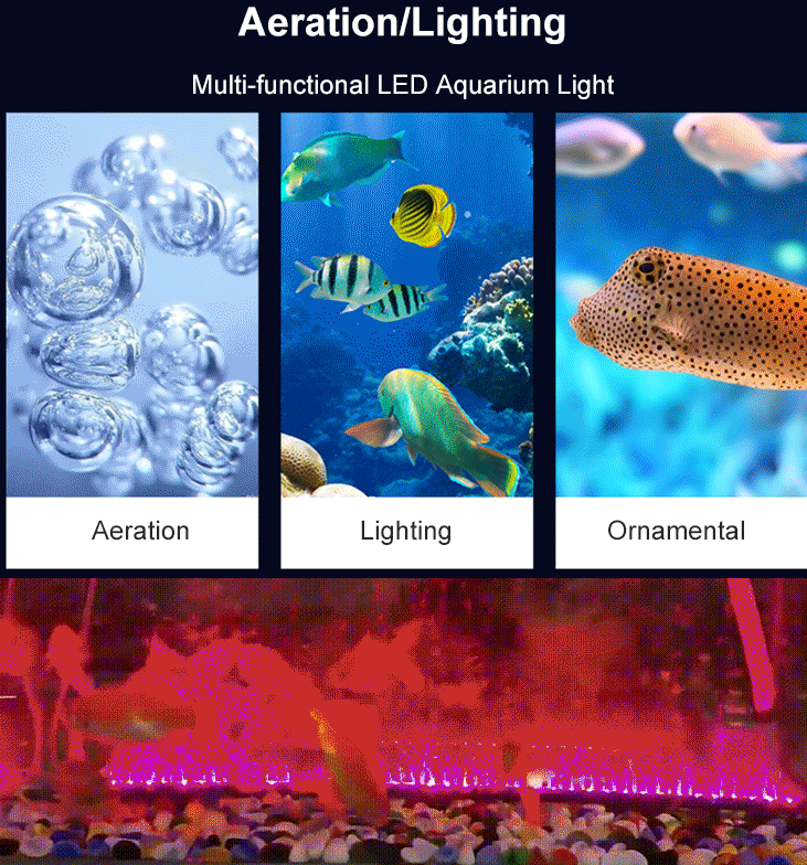 Colorful LED aquarium lights, color changing bubble lights