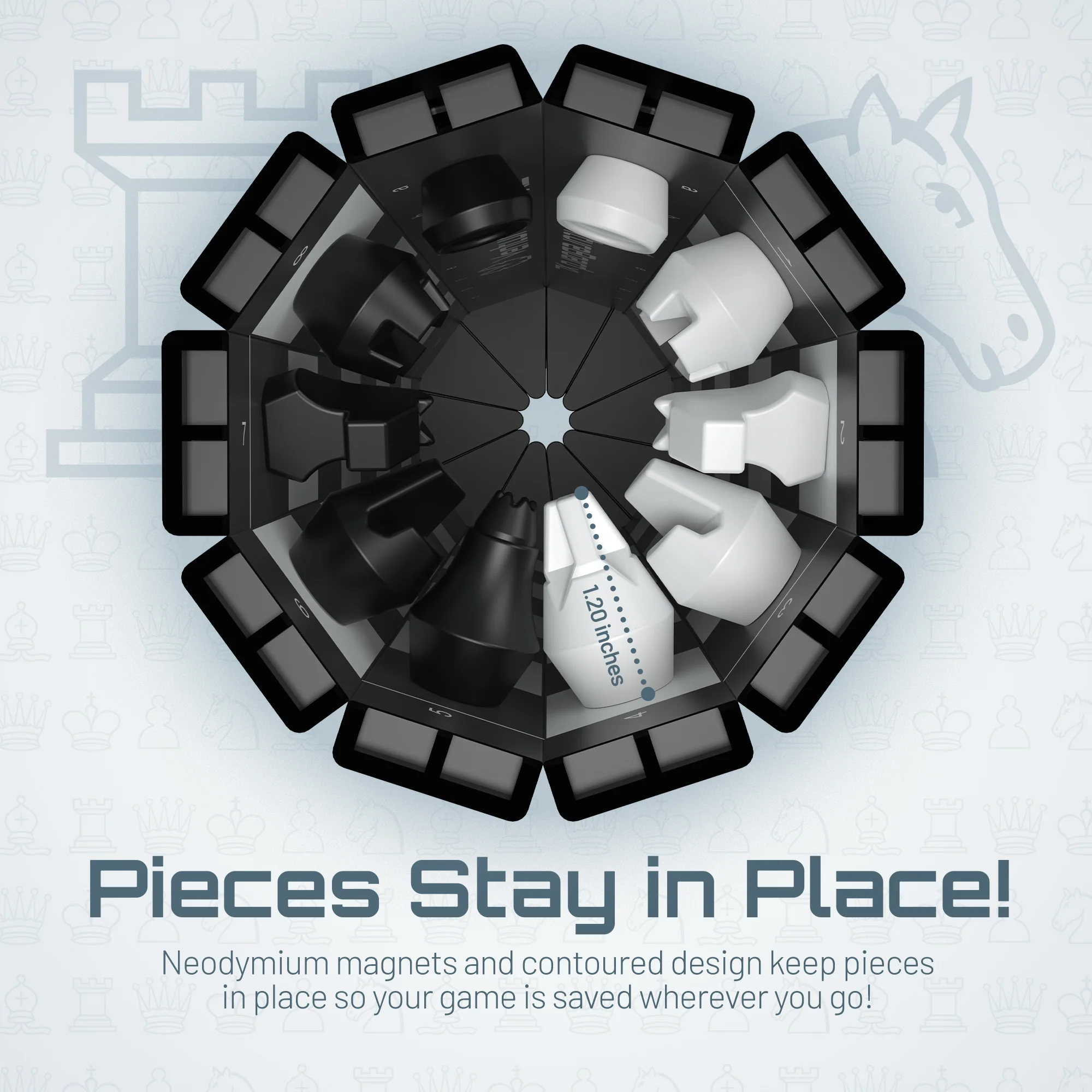 Full-Size 10 Inches Magnetic Unique Chess Set Board Game, Applicable for Leisure Game