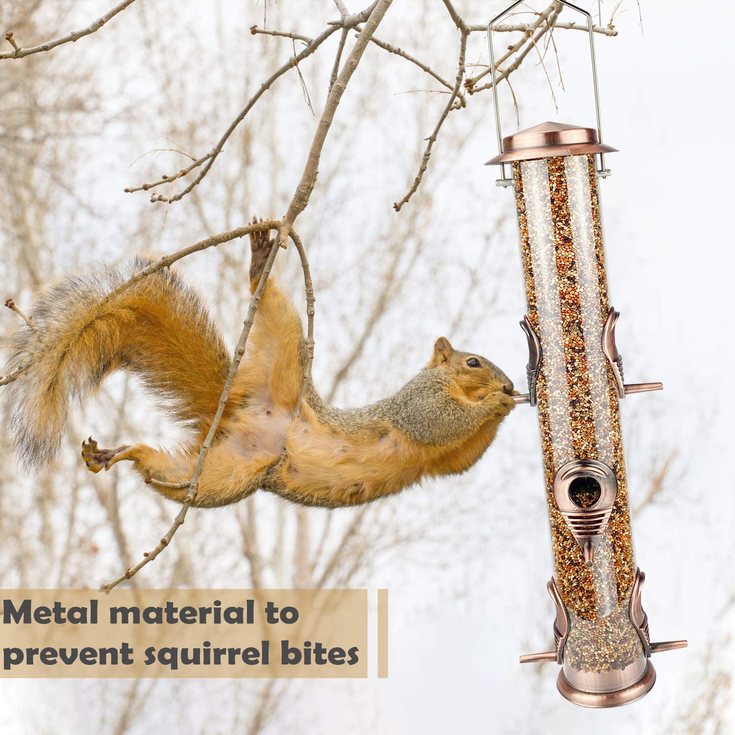 Metal bird feeder tube hanging wild bird feeder six-piece bird feeder