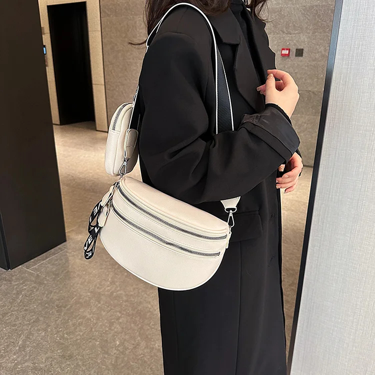 Multi-pocket Chest Bag Casual PU Leather Waist Bag Soft Adjustable for Party