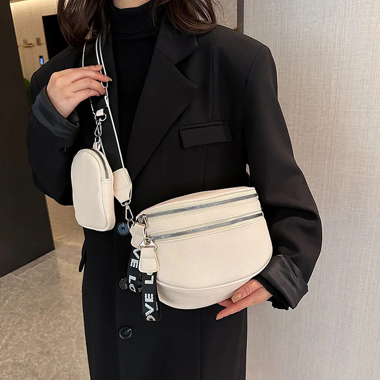 Multi-pocket Chest Bag Casual PU Leather Waist Bag Soft Adjustable for Party