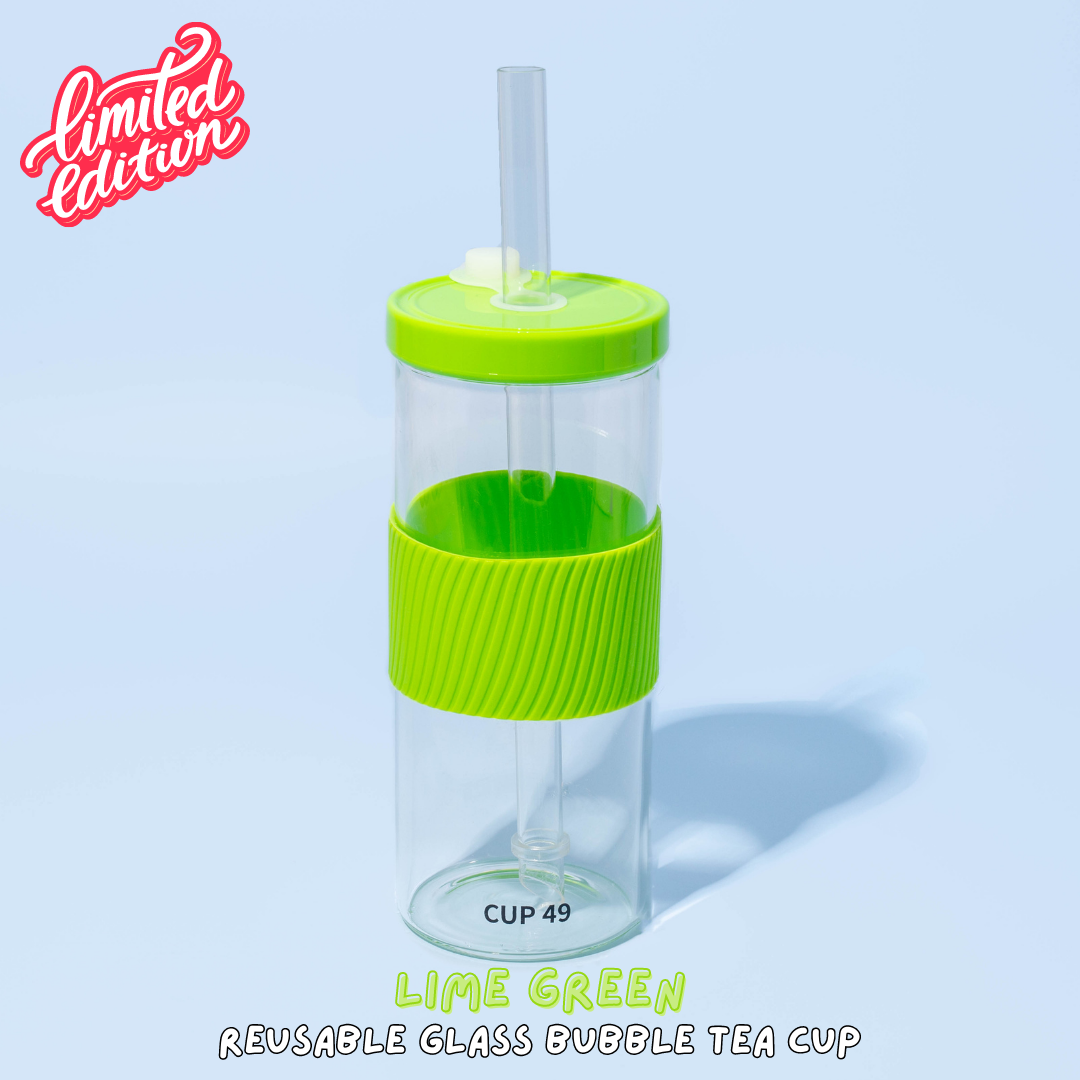 NEW Reusable Glass Bubble Tea Cup Tumbler Set
