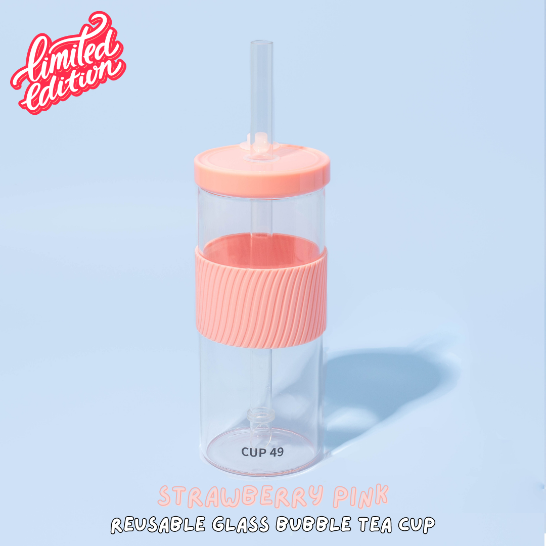 NEW Reusable Glass Bubble Tea Cup Tumbler Set