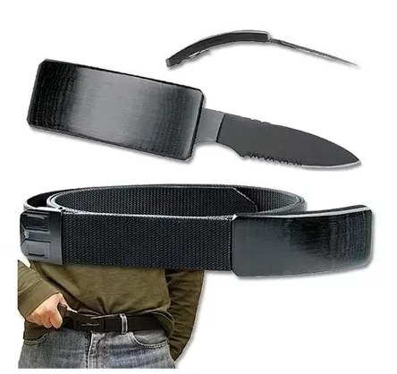 Cinturon Cuchillo Oculto Hebilla Cinto Tactico Defensa