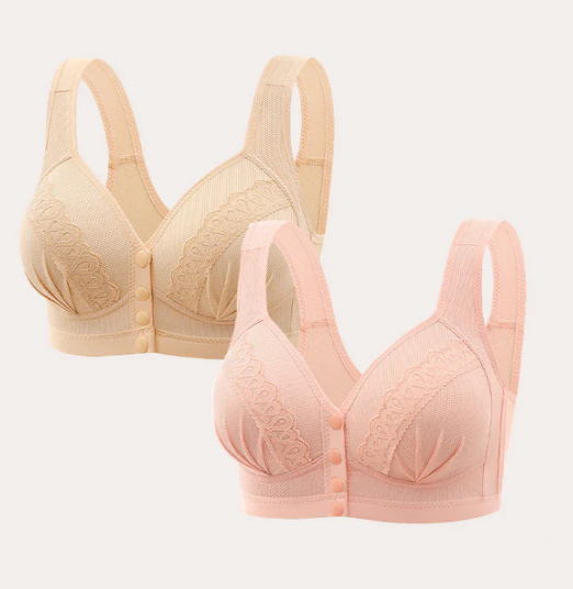 🔥2024 New Style Front Button Breathable and Skin-Friendly Cotton Bra [1+1 Free]