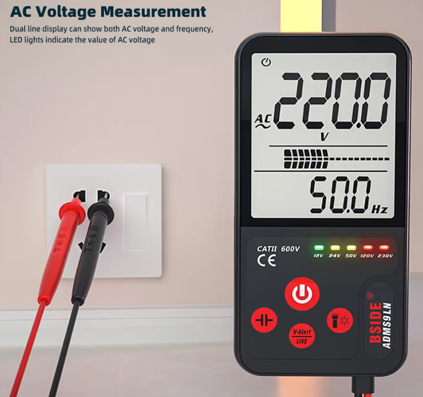 🧍🏻‍♀️BSIDE ADMS9LN🐮 Digital Multimeter ◥⚡⚡⚡◤Fully Automatic Range Tester🔭⚡