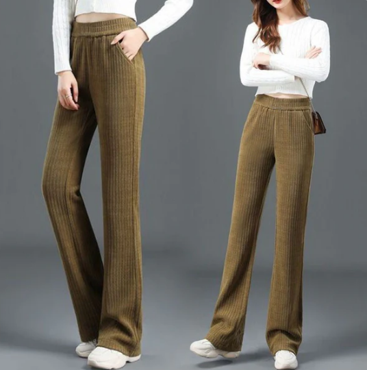 Women's Stretch deerskin high waist pants