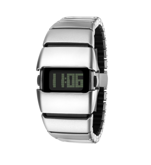 Unique Metal Wristwatch, Stainless Steel Men's Digital Watches