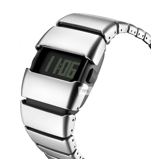 Unique Metal Wristwatch, Stainless Steel Men's Digital Watches