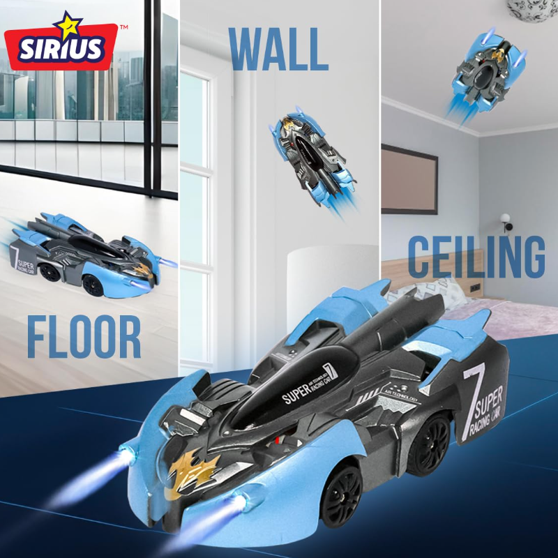 Mini Wall Climber Remote Control Racing Car, Anti Gravity Ceiling Wall Floor Climbing