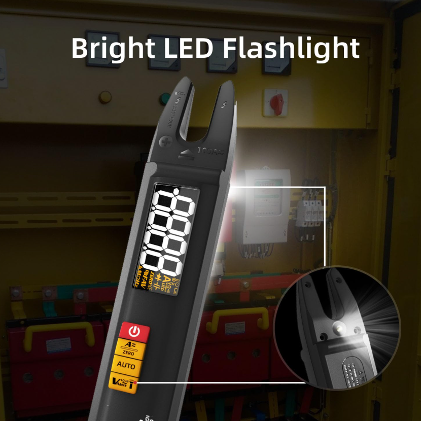 MAXRIENY AC DC Clamp Meter Open Fork Automatic Digital Multimeter Rechargeable