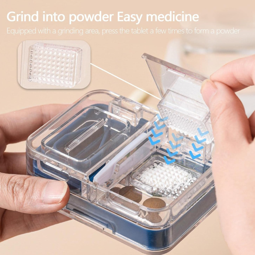 Pill Cutter, Premium Portable Tablet Cutter,Pill Splitter for Small or Large Pills with Storage Compartment Cut Pills